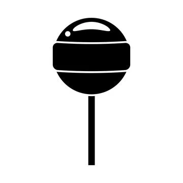Candy in a wrapper lollipop icon silhouette black flat style isolated vector Stock Illustration