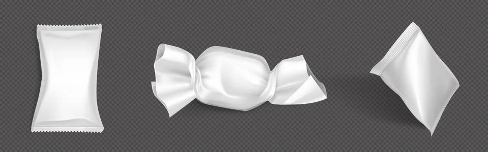 Candy wrapper mockup. Realistic 3d vector Stock Illustration