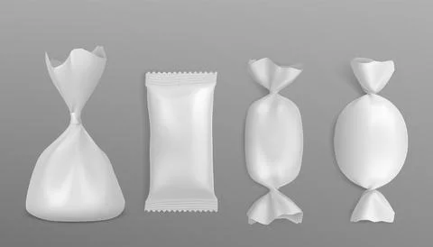 Candy wrapper mockup. Realistic 3d vector Stock Illustration