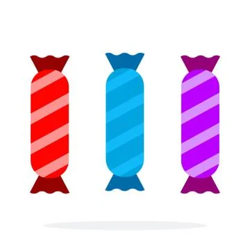 Candy wrapper vector flat material design isolated object on white background. Stock Illustration