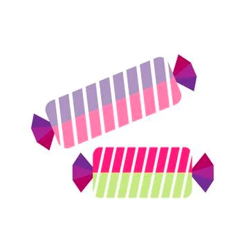 Candy in wrapper on white background flat Stock Illustration