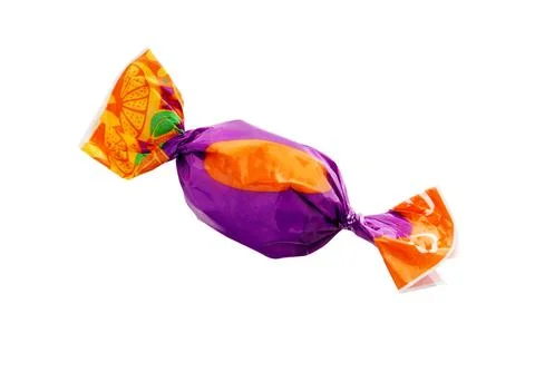 Candy wrapper on white. Stock Photos