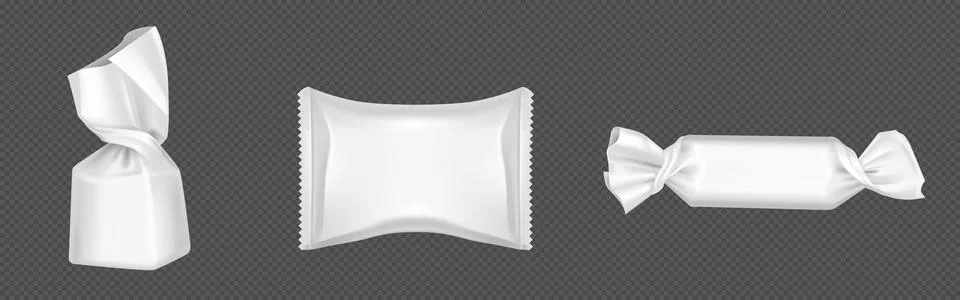 Candy wrappers set on transparent background Stock Illustration