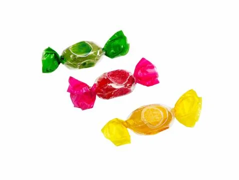 Candy Wrappers On White Stock Photos