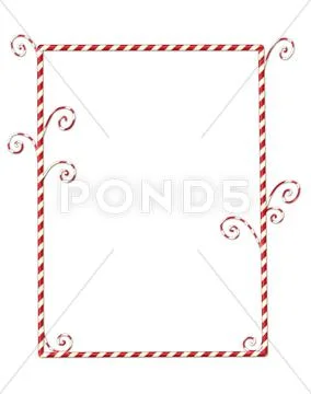Candycane border isolated on white Stock Illustration