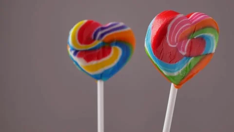 Candys heart rotation close up Video stock 212926621