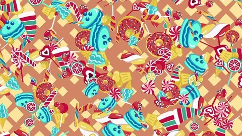 Candys Sweets Waffle Stock Footage 87327796