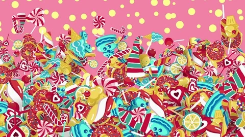 Candys&amp;sweets Animated Background Stock Footage 87327936