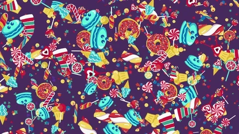 Candys&amp;sweets Holidays Pattern Stock Footage 87328003