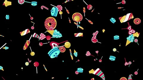 Candys&amp;sweets Pattern Background Stock Footage 87327993