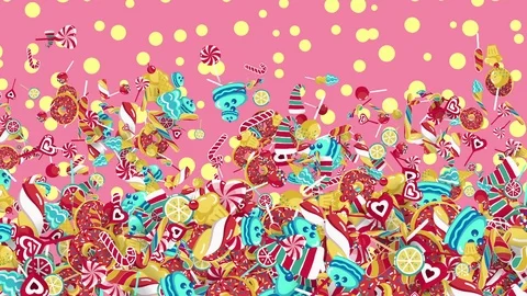 Candys&amp;sweets Pink Background Video stock 87328125
