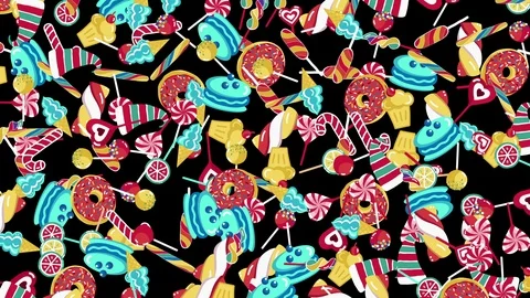 Candys&amp;sweets Slow Motion Background Video stock 87328128