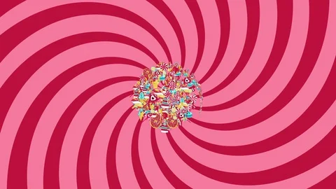 Candys&amp;sweets Swirl Loop Stock Footage 87328200