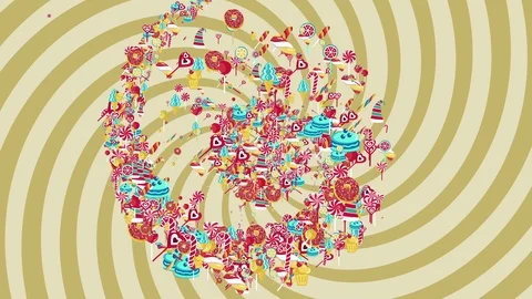Candys&amp;sweets Swirl Pattern Video stock 87328219