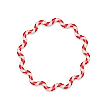 Cane border wavy round frame. 2s vector realistic element 库存插图