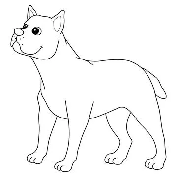 Cane Corso Dog Isolated Coloring Page for Kids Stock Illustration