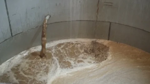 Cane Fermentation, rum making process in distillery, Le lamenting, Martinique Stock Footage 105556456