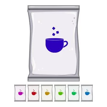 Cane sugar bag cartoon vector graphic 스톡 일러스트