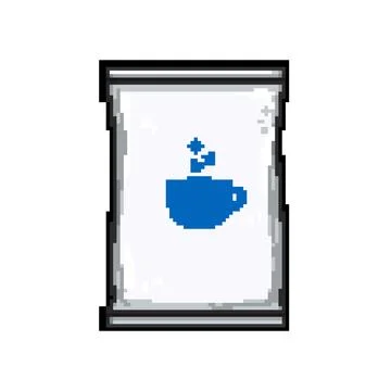 Cane sugar bag pixel art vector illustration Stock Illustration
