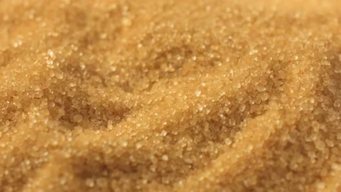 Cane sugar close-up. Brown sugar crystals as a background. Stock Footage 138419961