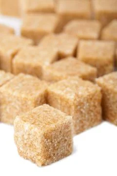 Cane sugar cubes isolated Stock Photos