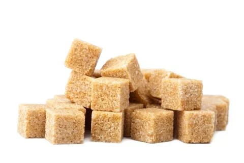 Cane sugar cubes isolated Stock Photos
