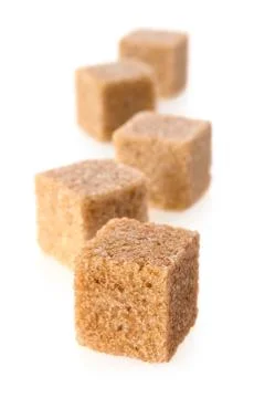 Cane sugar cubes Stock Photos