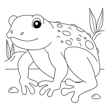 Cane Toad Frog Animal Coloring Page for Kids Illustrazione stock