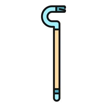 Cane walking stick providing mobility aid and support Stock Illustration