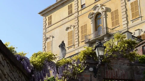 Canelli, close up on the Castle of Canelli, Asti, Italy Stock Footage 79684309
