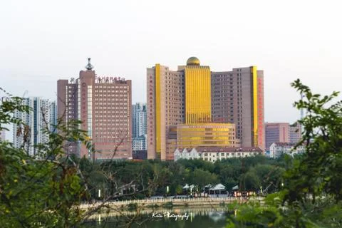 Cangzhou Central Hospital in China Hebei District. Golden Hospital Stock Photos