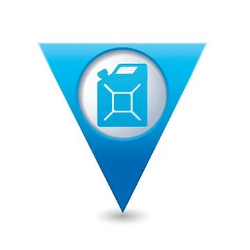 Canister BLUE triangular map pointer Illustrazione stock