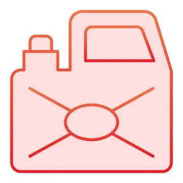 Canister can flat icon. Container for fuel and oil. Plastic products design Stock Illustration