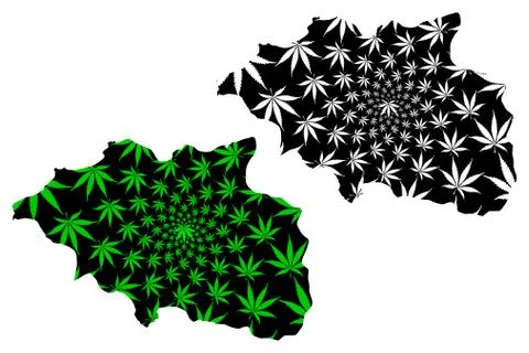 Cankiri (Provinces of the Republic of Turkey) map is designed cannabis leaf g Stock Illustration