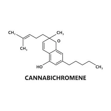 Cannabichromene cannabinoid molecule structure Stock Illustration