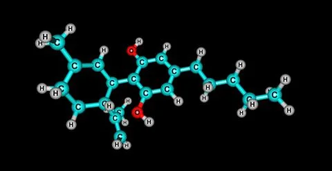 Cannabidiol molecular structure isolated on black Stock Illustration