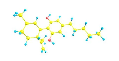 Cannabidiol molecular structure isolated on white Stock Illustration
