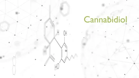 Cannabidiol or CBD molecular structural chemical formula. Futuristic science Stock Footage 249369902