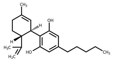 Cannabidiol structural formula Stock Illustration