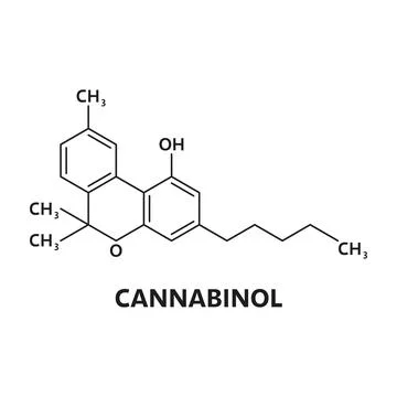Cannabinol cannabinoid molecule structure Stock Illustration
