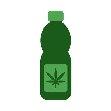 Cannabis beverage vector icon on white background Stock Illustration