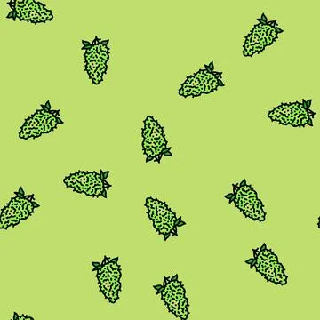 Cannabis bud weed vector seamless pattern Stock Illustration