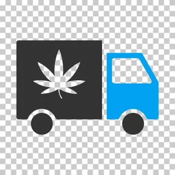 Cannabis Delivery Van Vector Eps Icon Stock Illustration