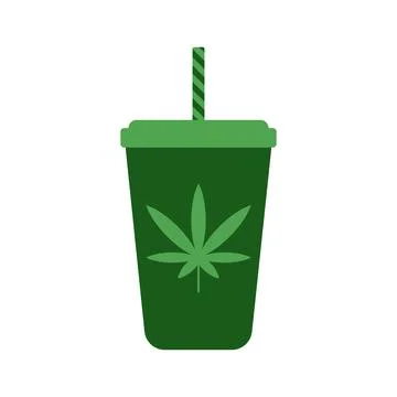 Cannabis drink vector icon on white background Stock Illustration