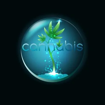 Cannabis emblem, vector illustration Stock Illustration