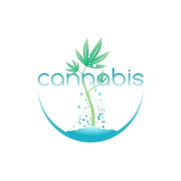 Cannabis emblem, vector illustration Stock Illustration