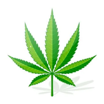 Cannabis Hemp Leaf Flat Icon Stock Illustration