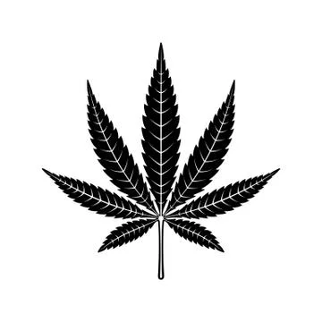 Cannabis Hemp Leaf Flat Icon Stock Illustration
