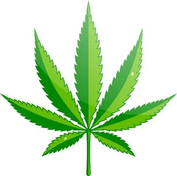 Cannabis Hemp Leaf Flat Icon Stock Illustration