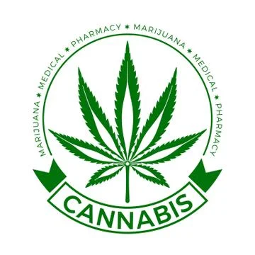 Cannabis Hemp Leaf Logo Stock Illustration